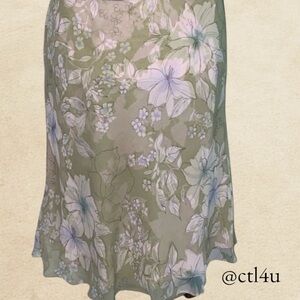 Charter Club Floral Silk Skirt 14P